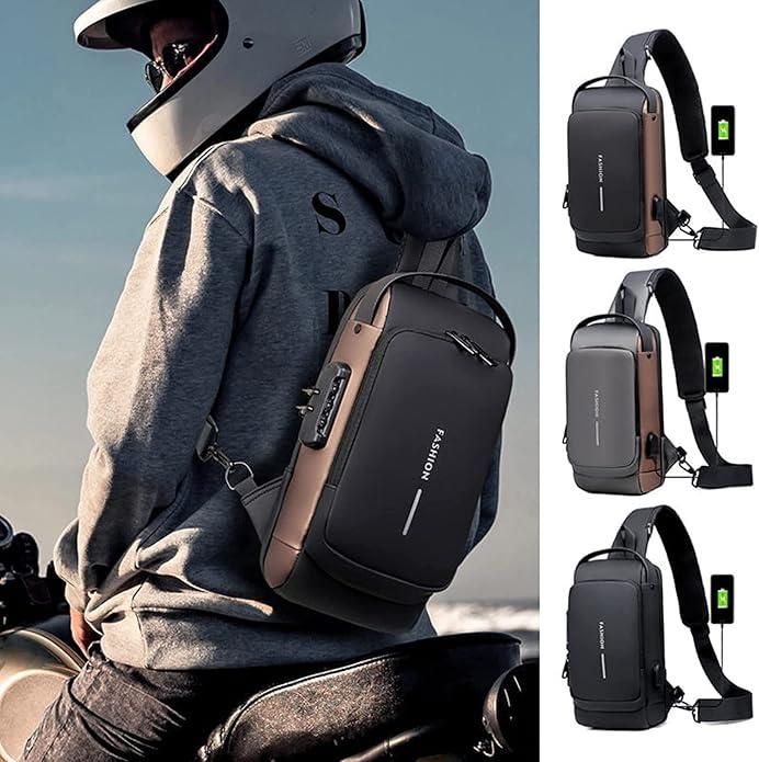 Sling Bag For Men & Women - Anti-Theft with USB Charging Port