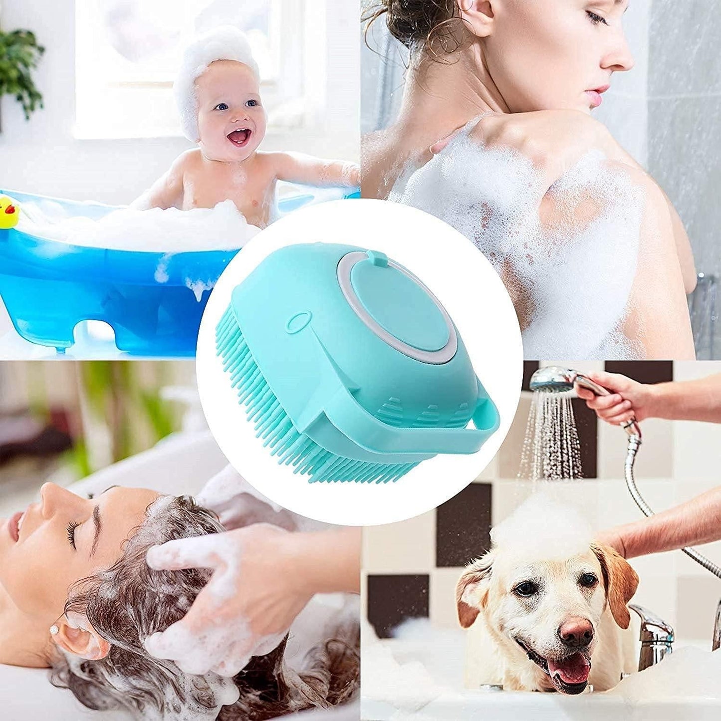 Soft Silicone Bath Brush with Soap Dispenser