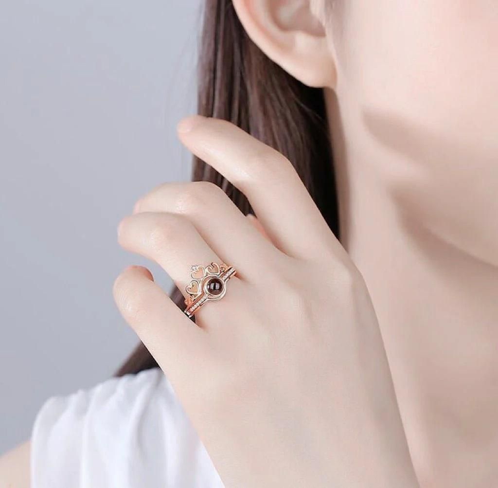 LoveGlow Ring – 'I Love You' in 100 Languages Projection Ring for Her