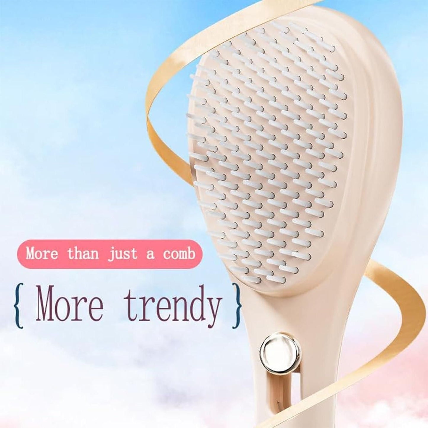 Self Cleaning cum Massage Comb with Retractable Bristle