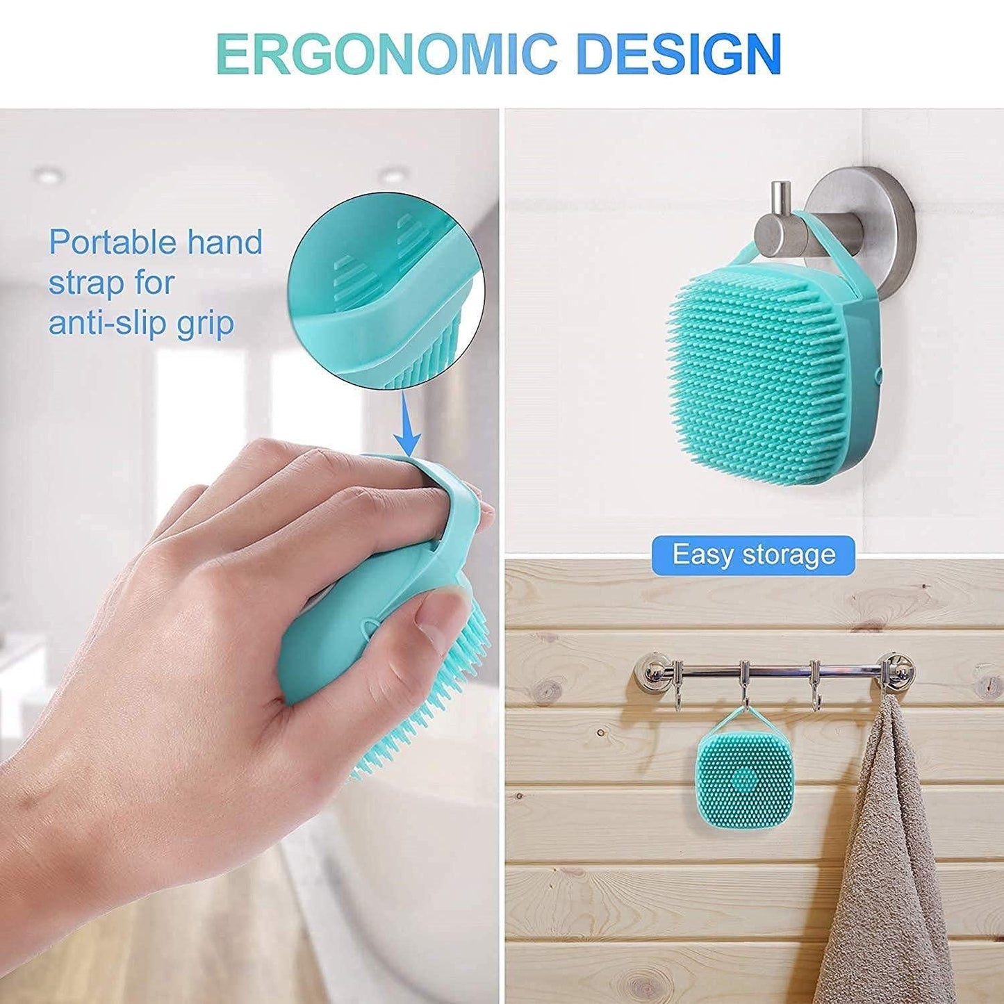 Soft Silicone Bath Brush with Soap Dispenser