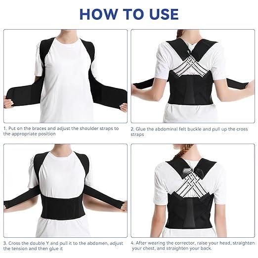 PosturePro Adjustable Back Support & Slouch Relief Belt
