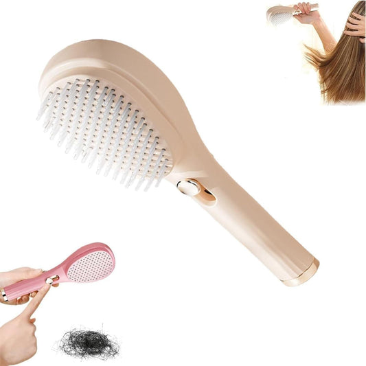Self Cleaning cum Massage Comb with Retractable Bristle